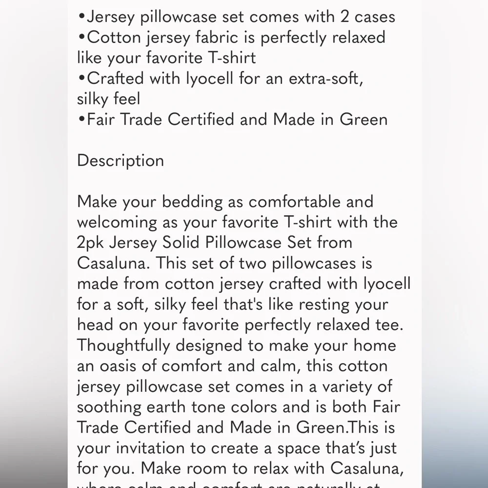 King Jersey Solid Pillowcase Set Natural - Casaluna new